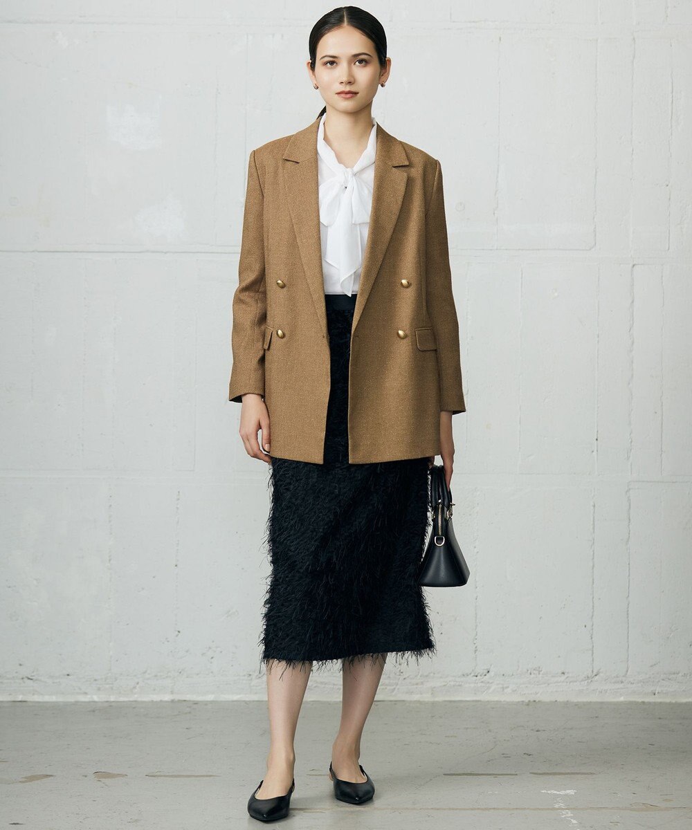 自由区 S 【SHIHOさん着用】シルクネップツイード ジャケット 