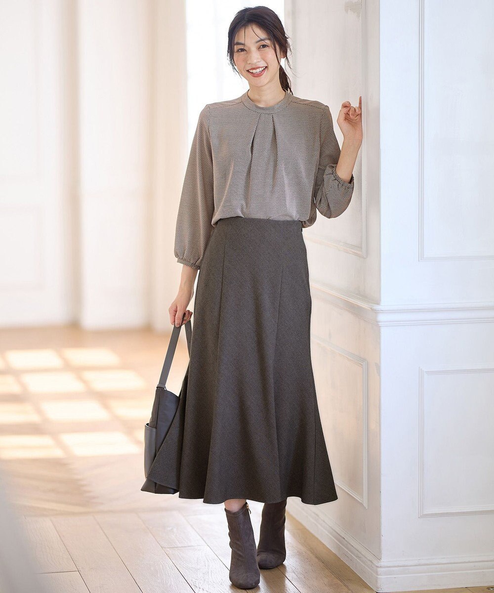 ANY 【ウエストゴム】ライトツイードマーメーイドスカート 