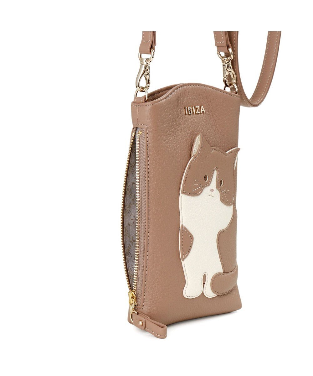 IBIZA アニマーダ　牛革　スマートフォンポシェット（ネコ） 