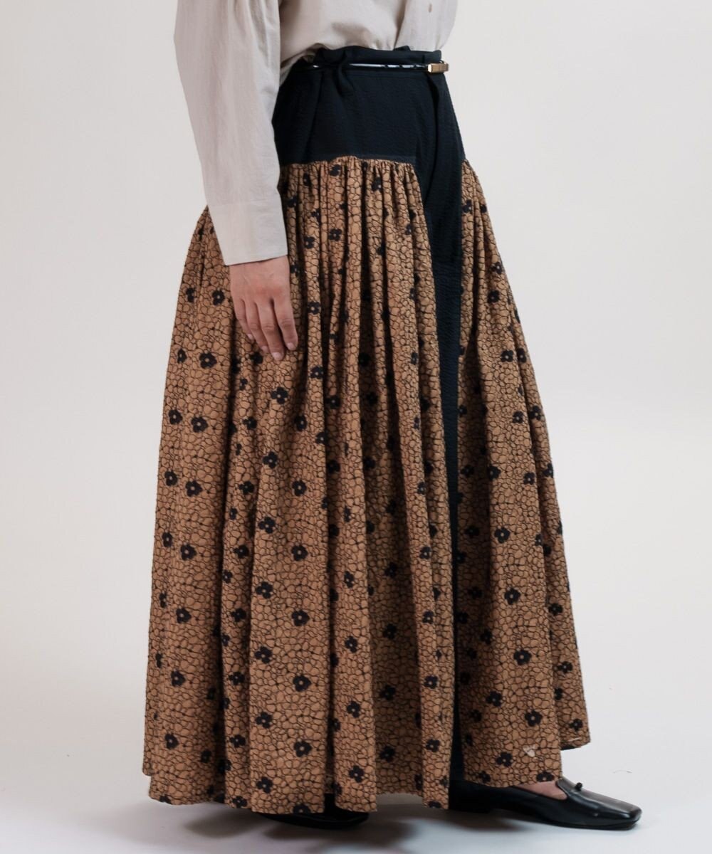 muuc 【手刺繍のような刺繍が美しい】ハイドランジア 切り替えパンツ 