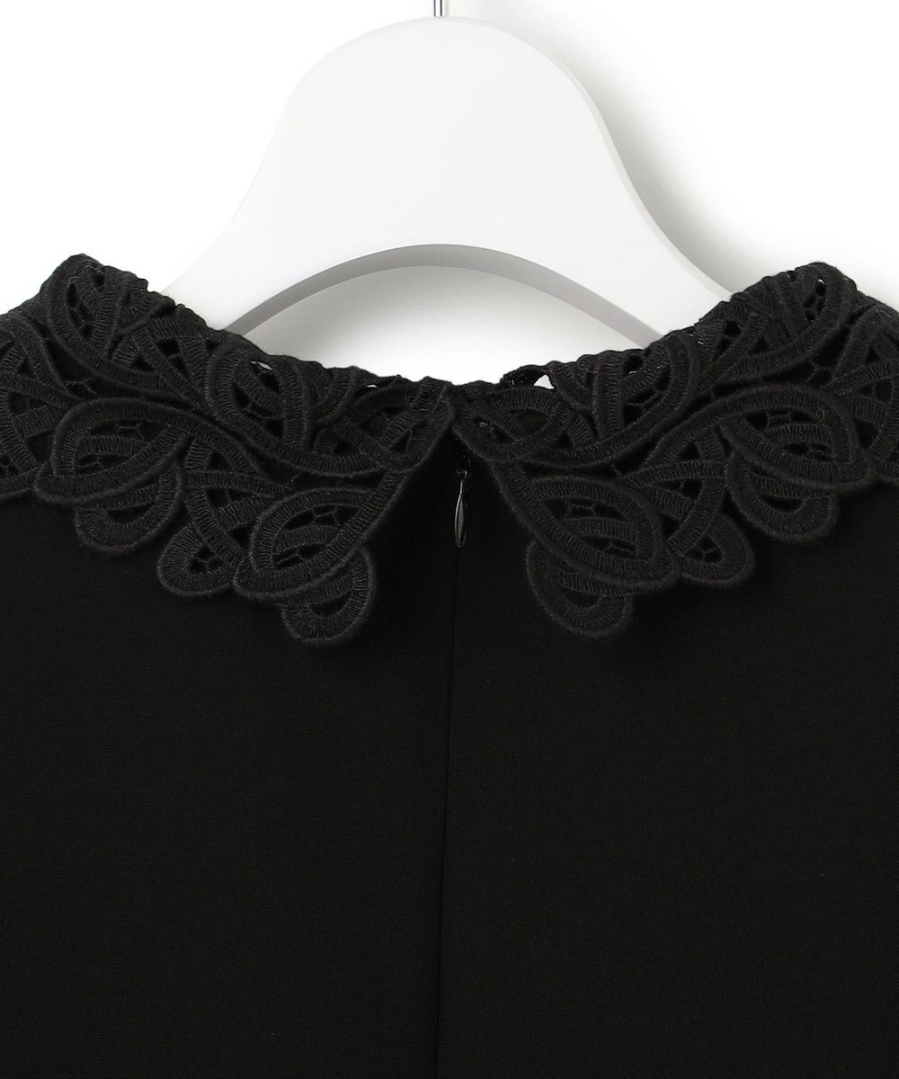 23区 L 【セットアップ対応/洗える】トリアセダブルジョーゼット 2WAYレース襟 ペプラムブラウス 