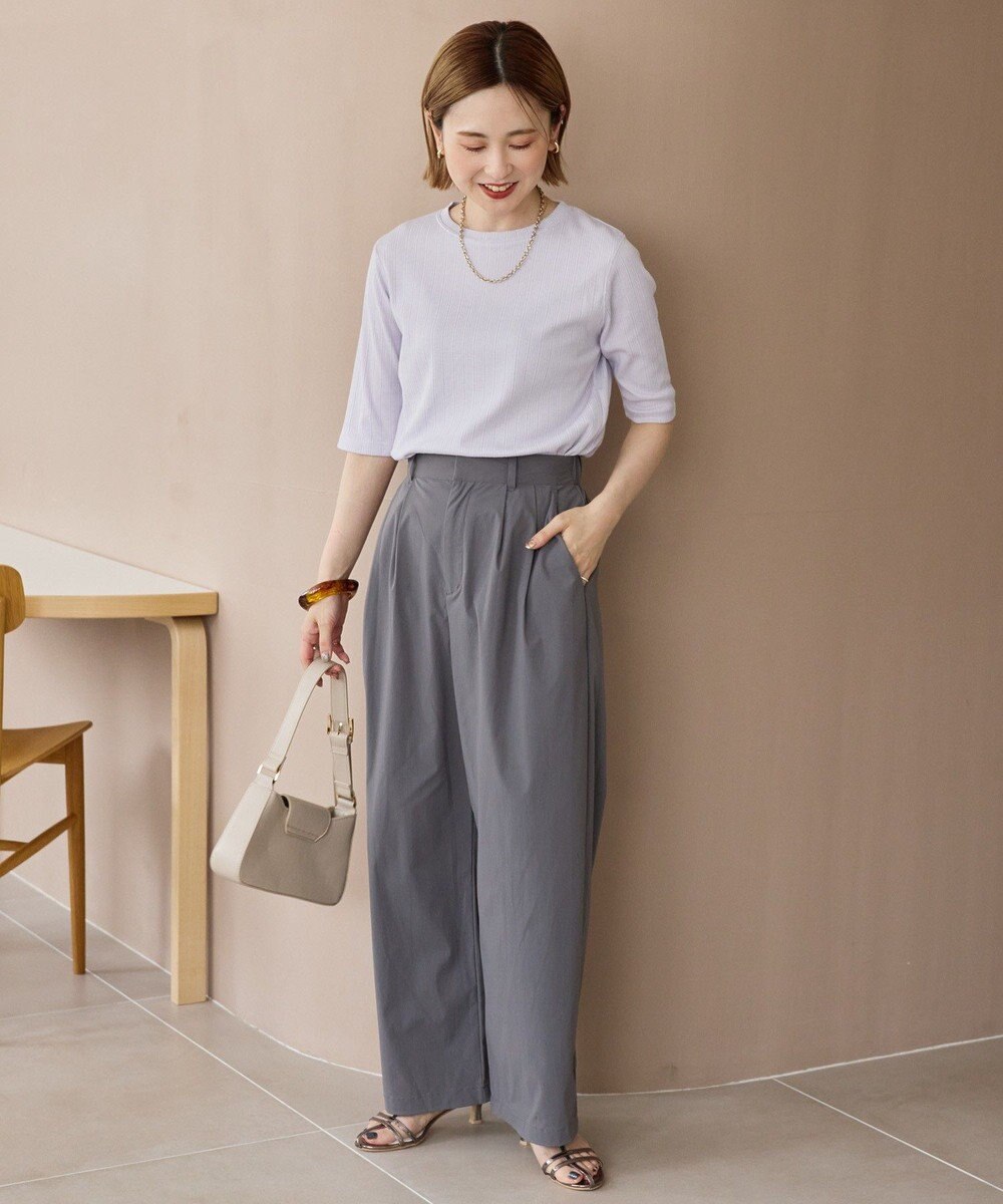 AMERICAN HOLIC リブ5分袖プルオーバー 