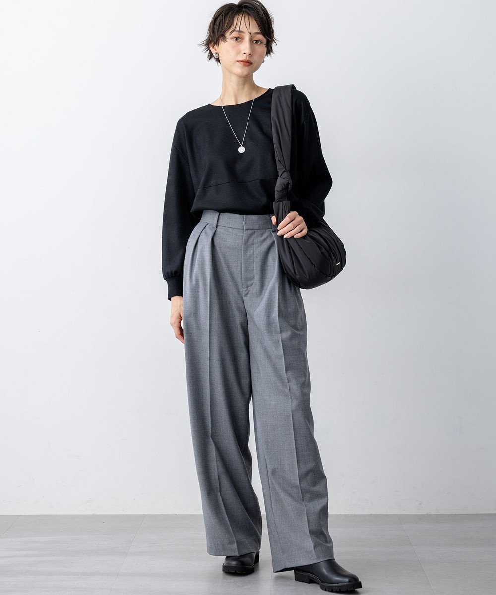 23区 【洗える】ウールミルドジャージー フォルム カットソー 