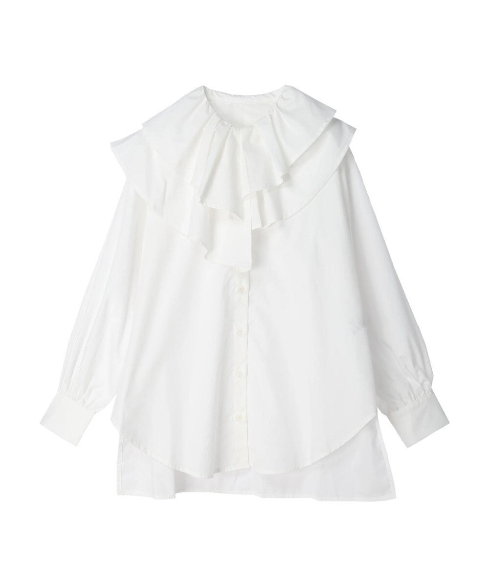 earth music&ecology ラッフルフリルチュニックブラウス 