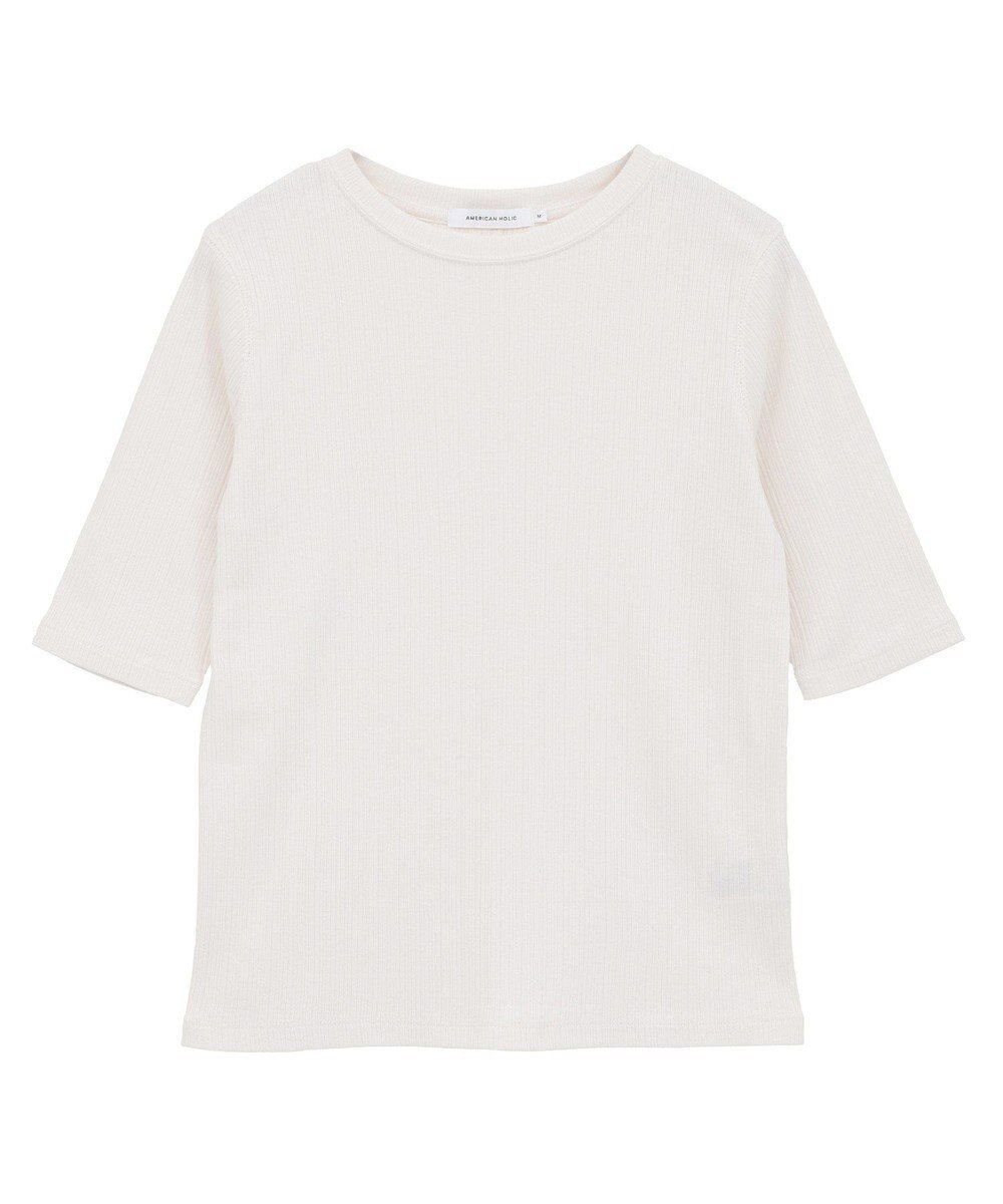 AMERICAN HOLIC リブ5分袖プルオーバー 