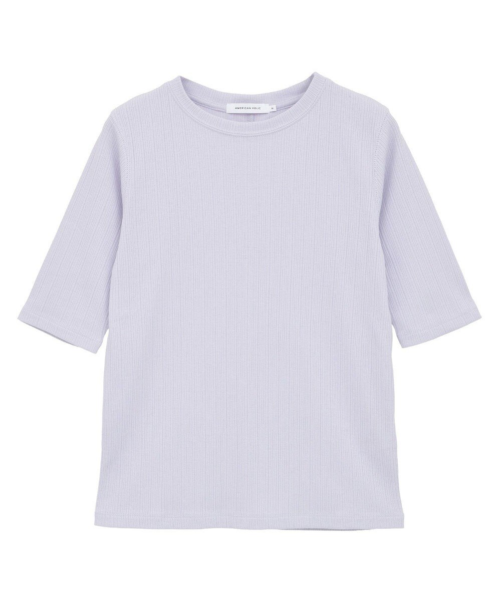 AMERICAN HOLIC リブ5分袖プルオーバー 