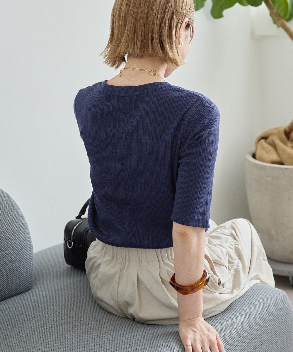 AMERICAN HOLIC リブ5分袖プルオーバー 