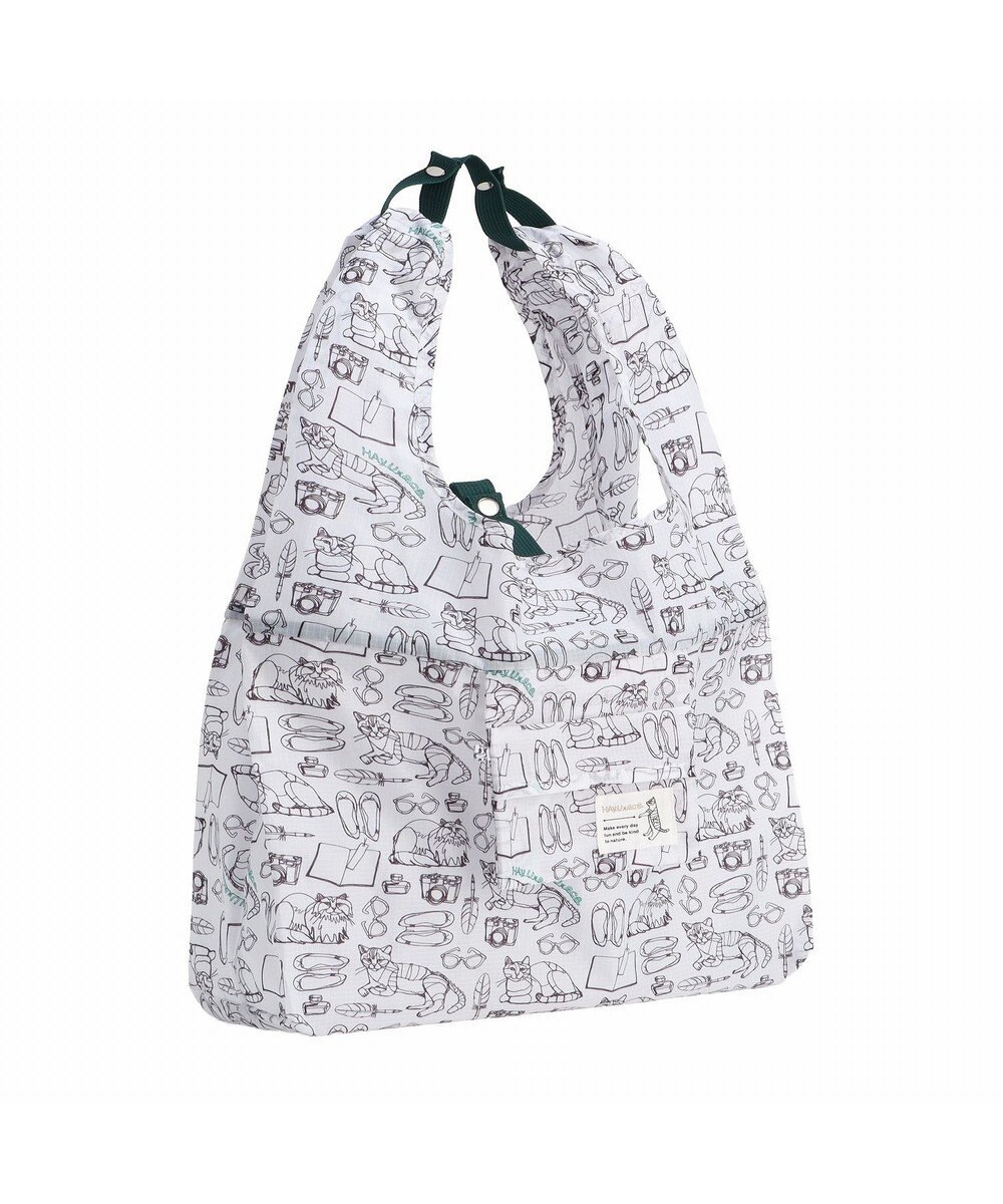 ACE BAGS & LUGGAGE 【折り畳み】 HAyU × ace. マルシェバッグ エコバッグ 猫柄 23L 17871 