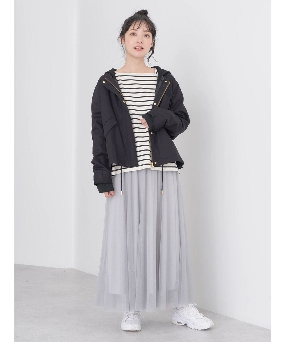 earth music&ecology パーカー付きミリタリーブルゾン 