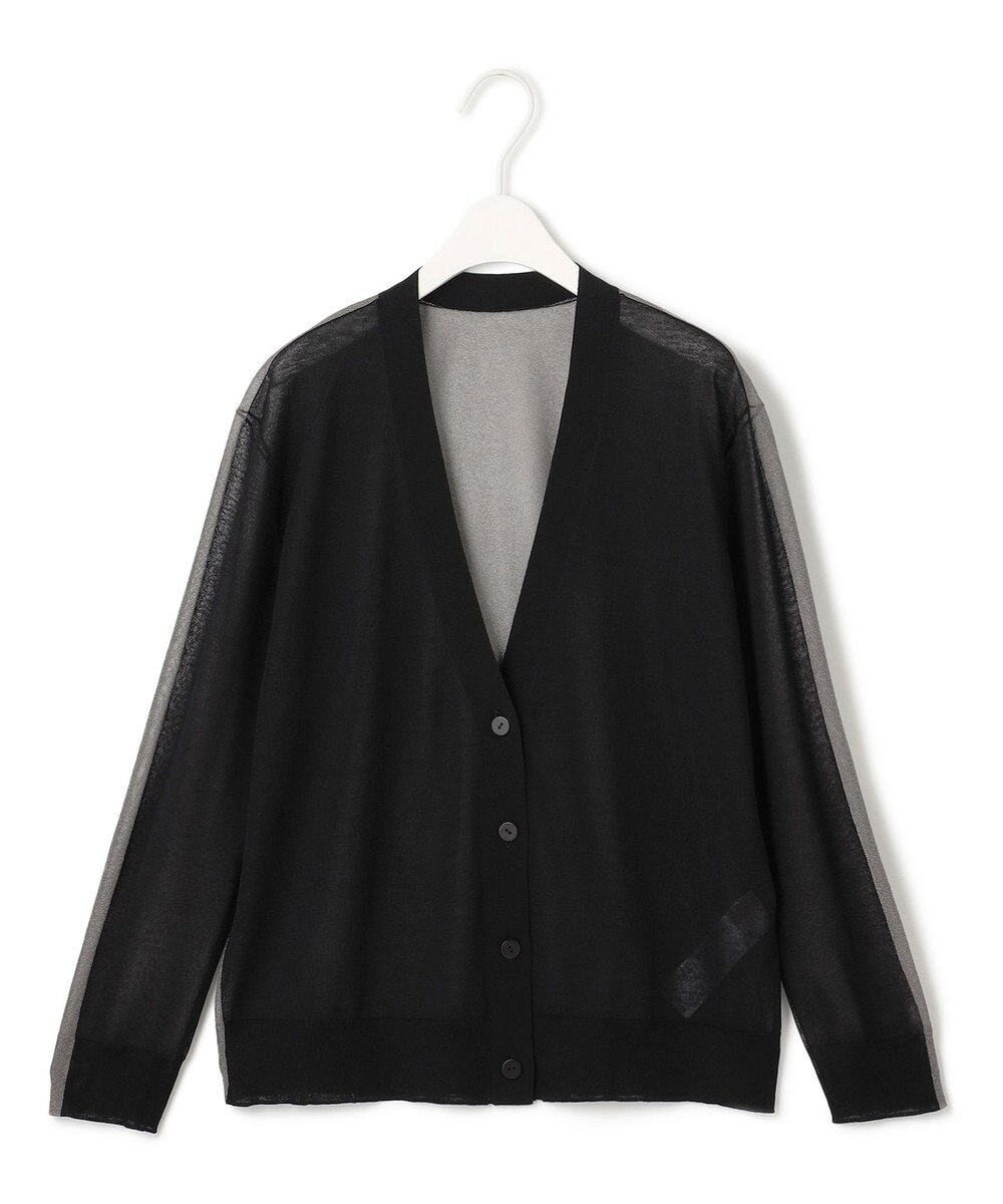 ICB L 【洗える】 マーセライズコットンシアー カーディガン 