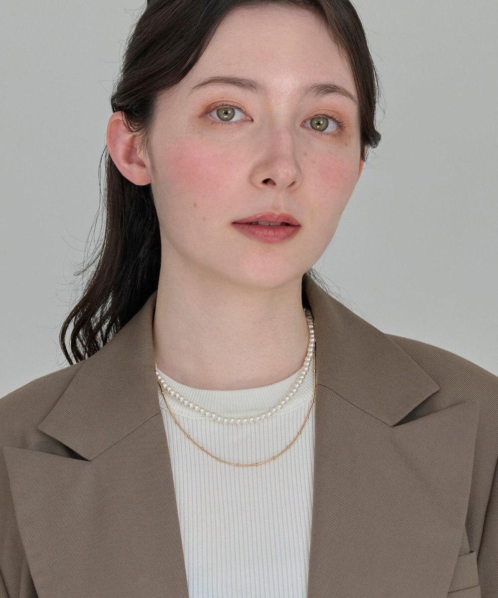 Phoebe 2wayダブルラインパールチェーンネックレス 