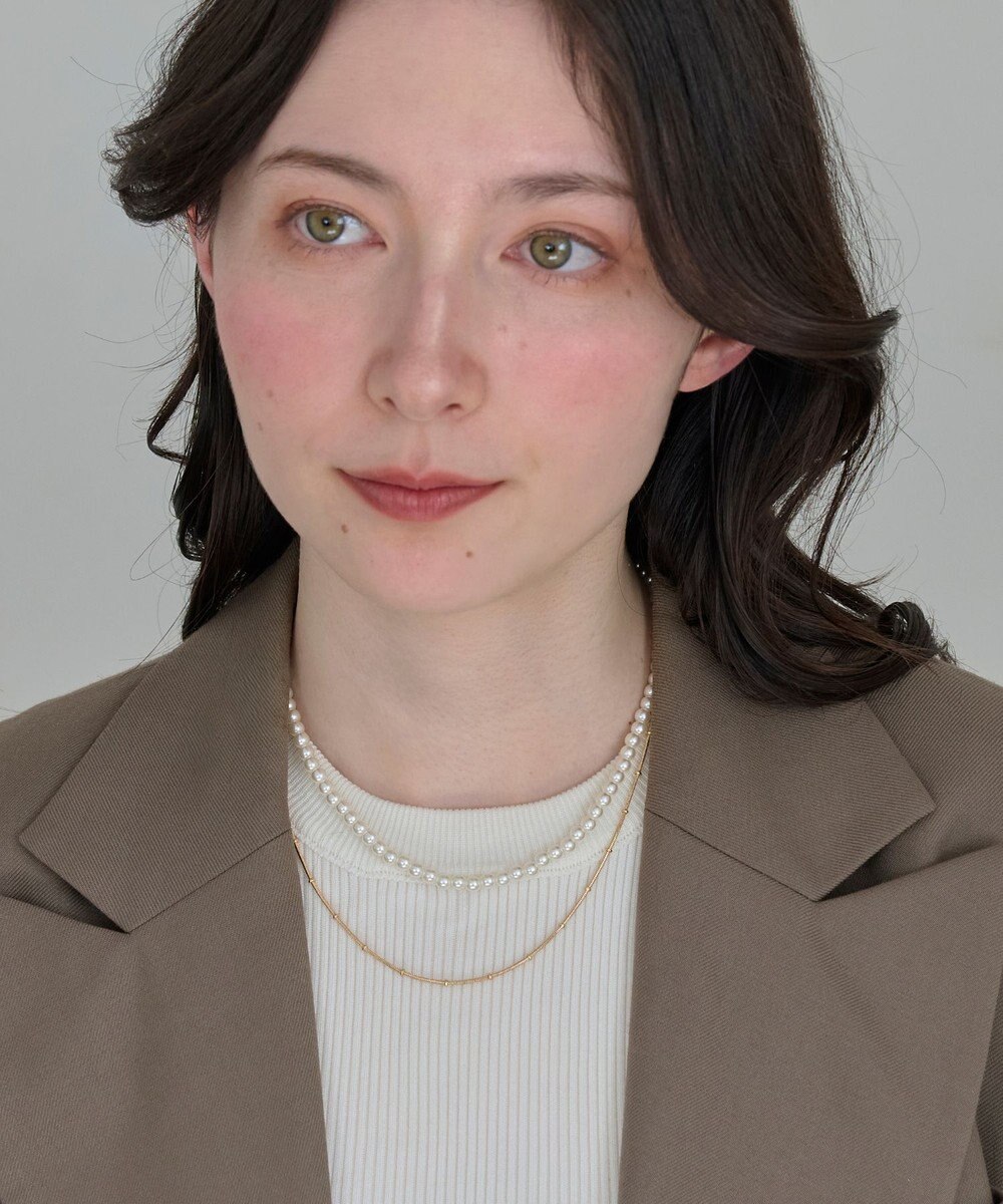 Phoebe 2wayダブルラインパールチェーンネックレス 