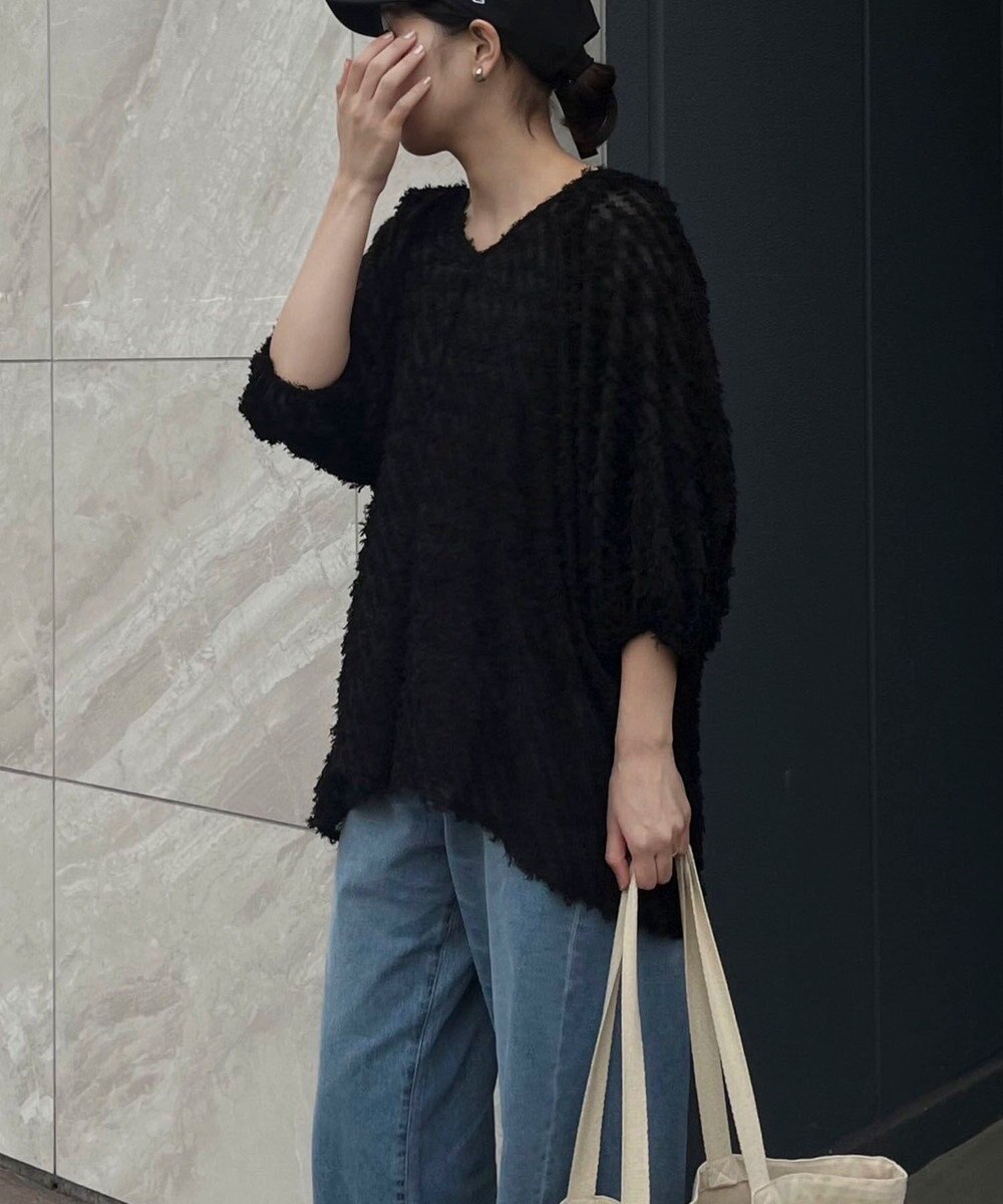 Green Parks AnriettMusee カットジャガードタックブラウス 