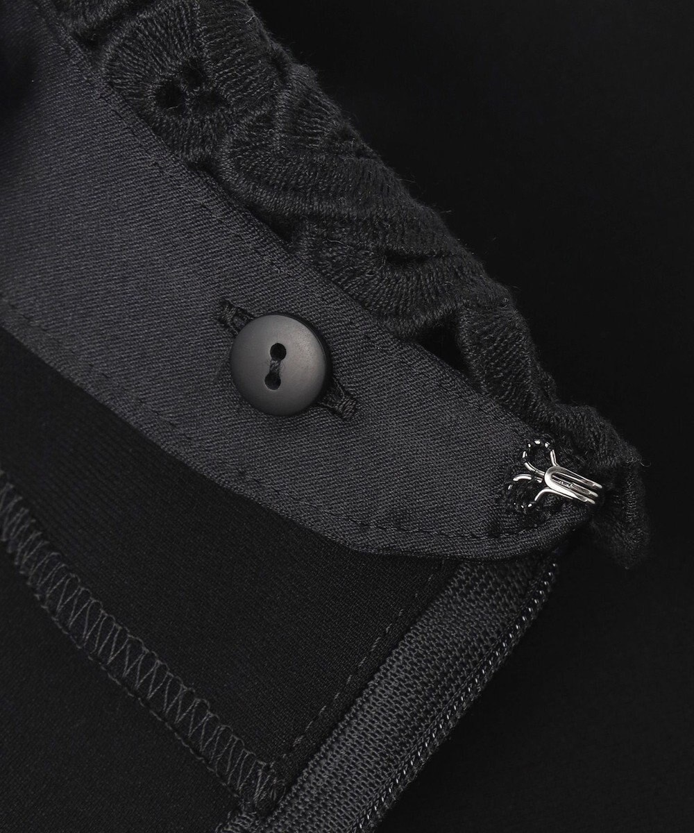 23区 L 【セットアップ対応/洗える】トリアセダブルジョーゼット 2WAYレース襟 ペプラムブラウス 