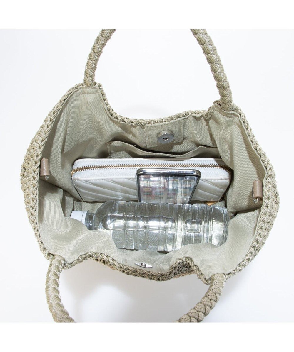 UNBILLION カシュカシュ cachecache / 切り替え柄編みミニトート カゴバッグ 