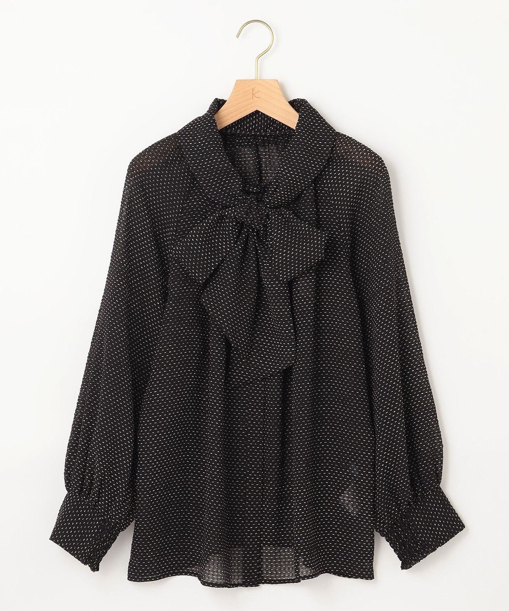 組曲 L 【前後着用可】サッカードビードットプリント ブラウス 