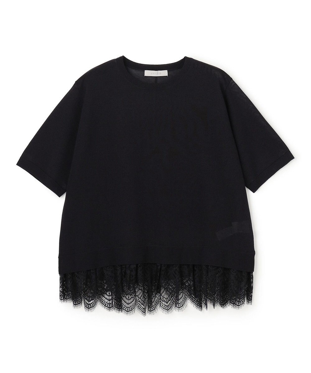 UNFILO レースドッキングニット クルーネック 