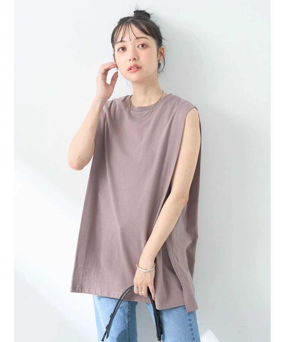 earth music&ecology ボクシーノースリーブチュニック 