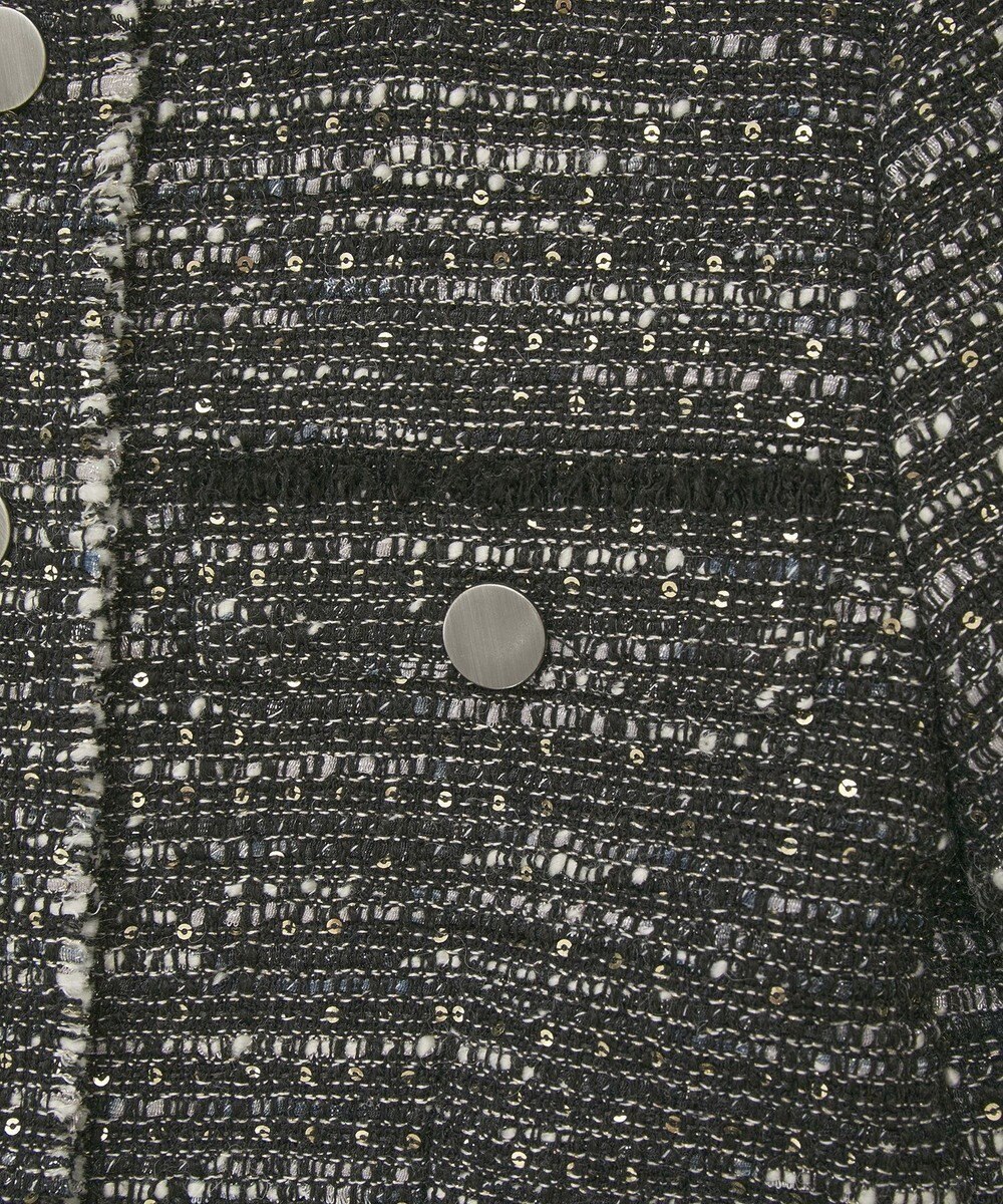 YECCA VECCA ノーカラーツイードジャケット 