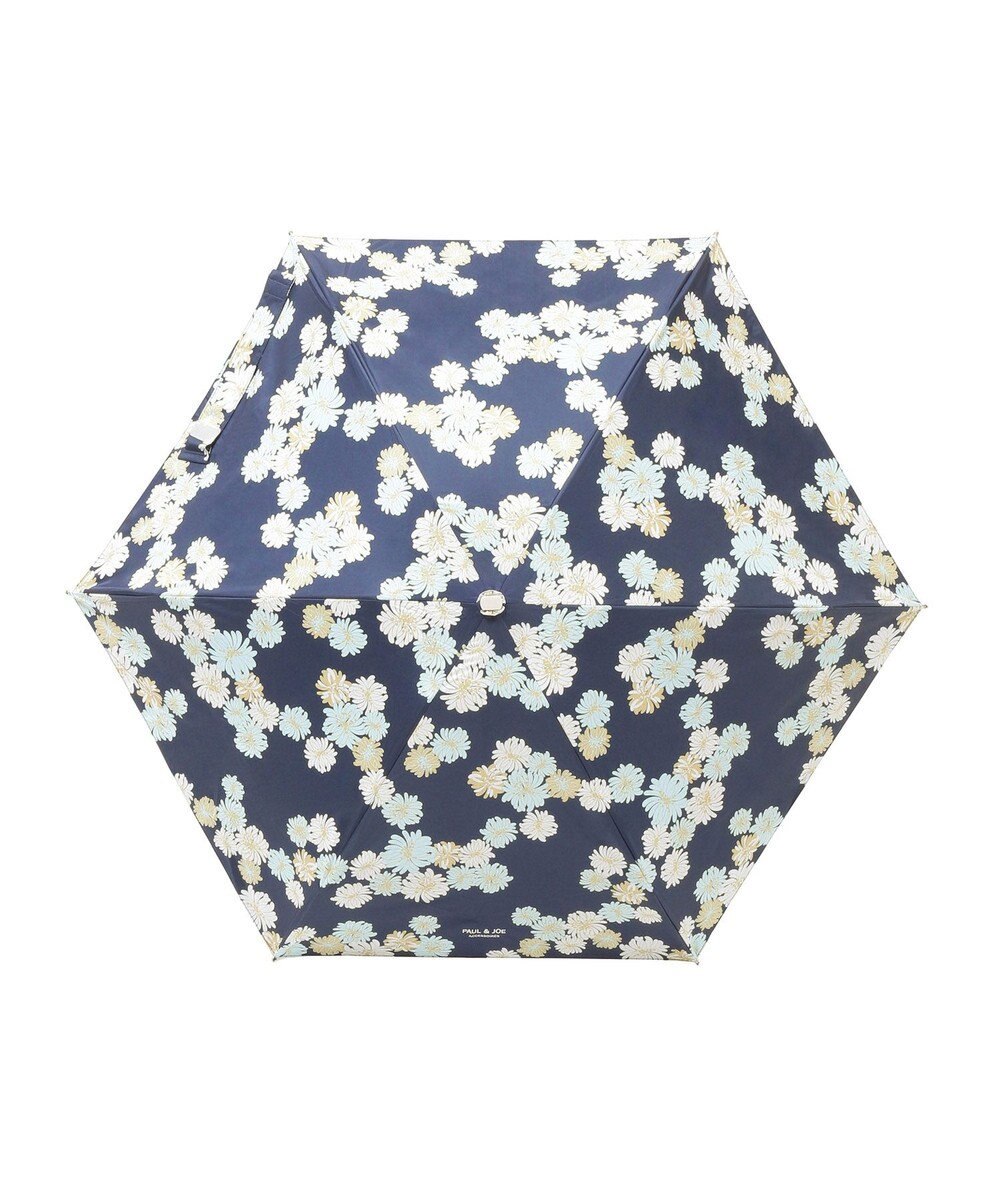 MOONBAT 【一級遮光/コンパクト】PAUL & JOE 晴雨兼用 日傘 折りたたみ日傘 軽量 総柄クリザンテーム 遮熱 UV 