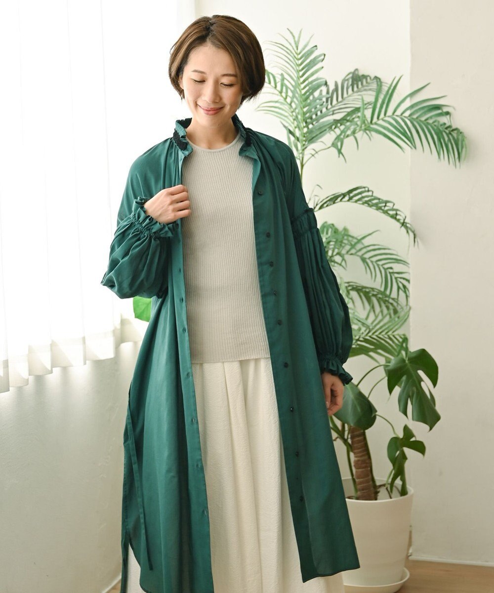 muuc 〈高品質シルク＆スーピマ超長綿〉〈洗えるニット〉〈通年着られる〉袖口模様編み プルオーバー 