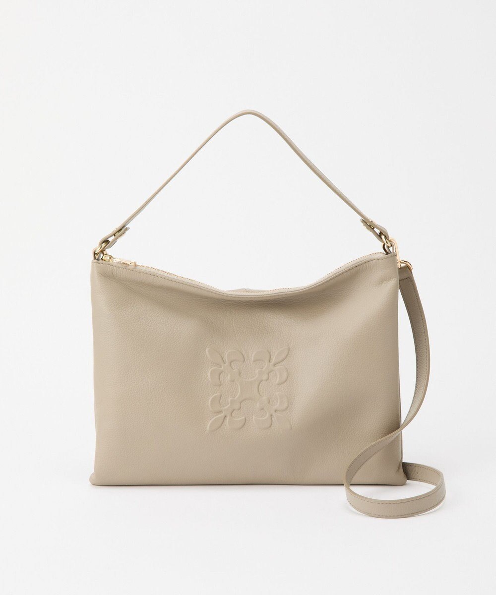 russet エンボスモノグラム ソフトレザーショルダーバッグ(CE-1547) 