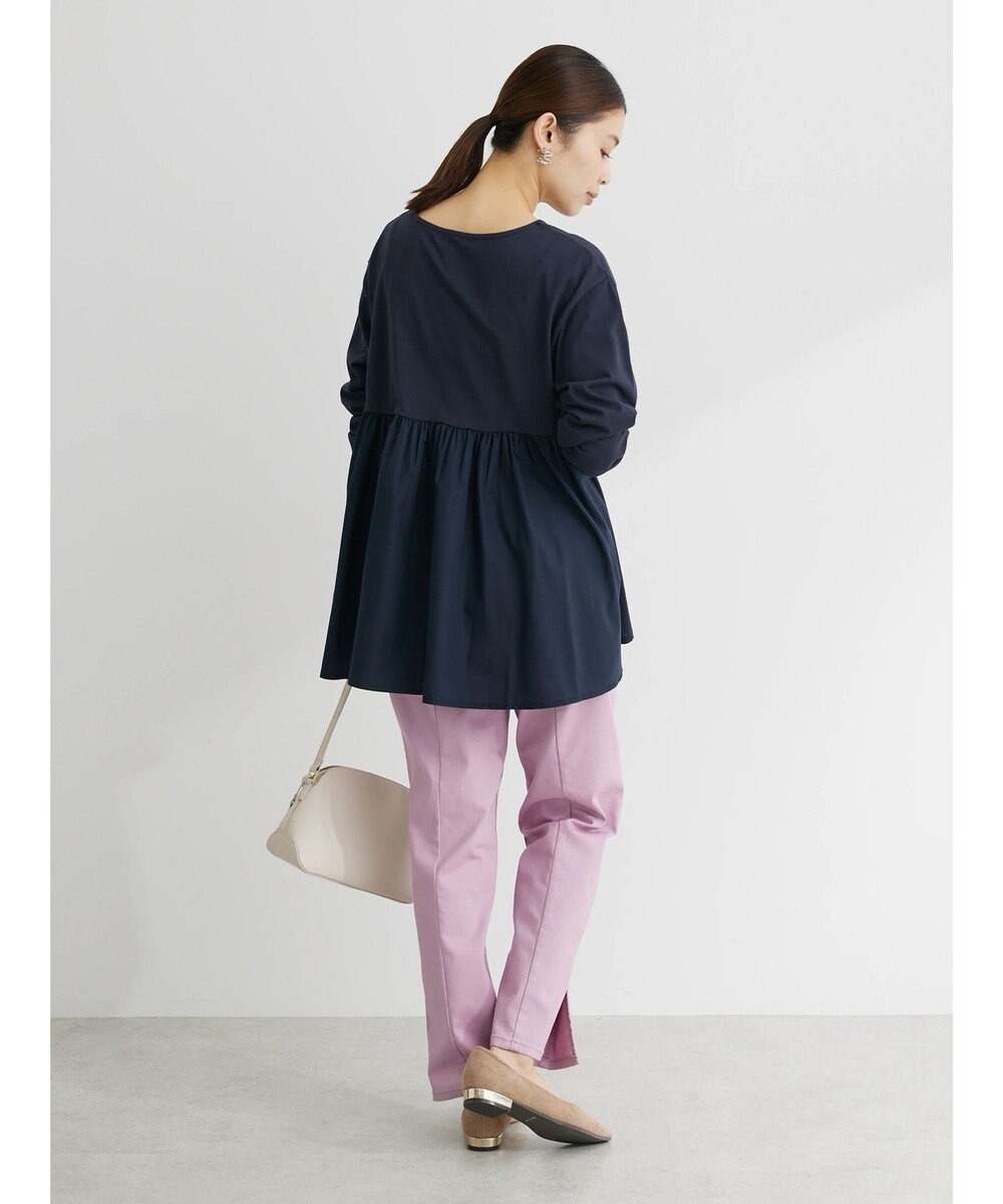 Green Parks バックギャザー布帛切替プルオーバー 