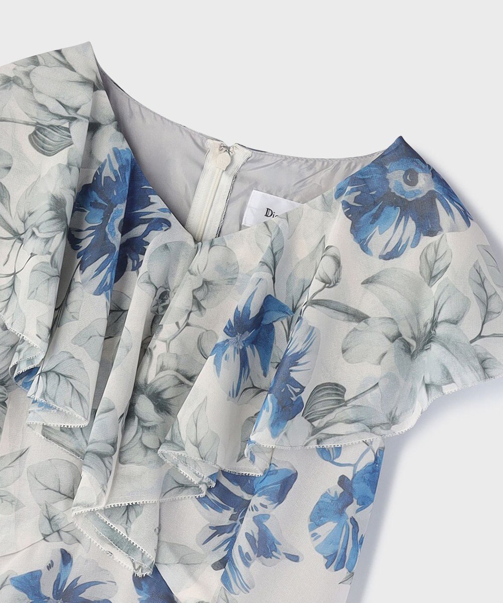 GRACE CONTINENTAL フラワープリントフリルワンピース 