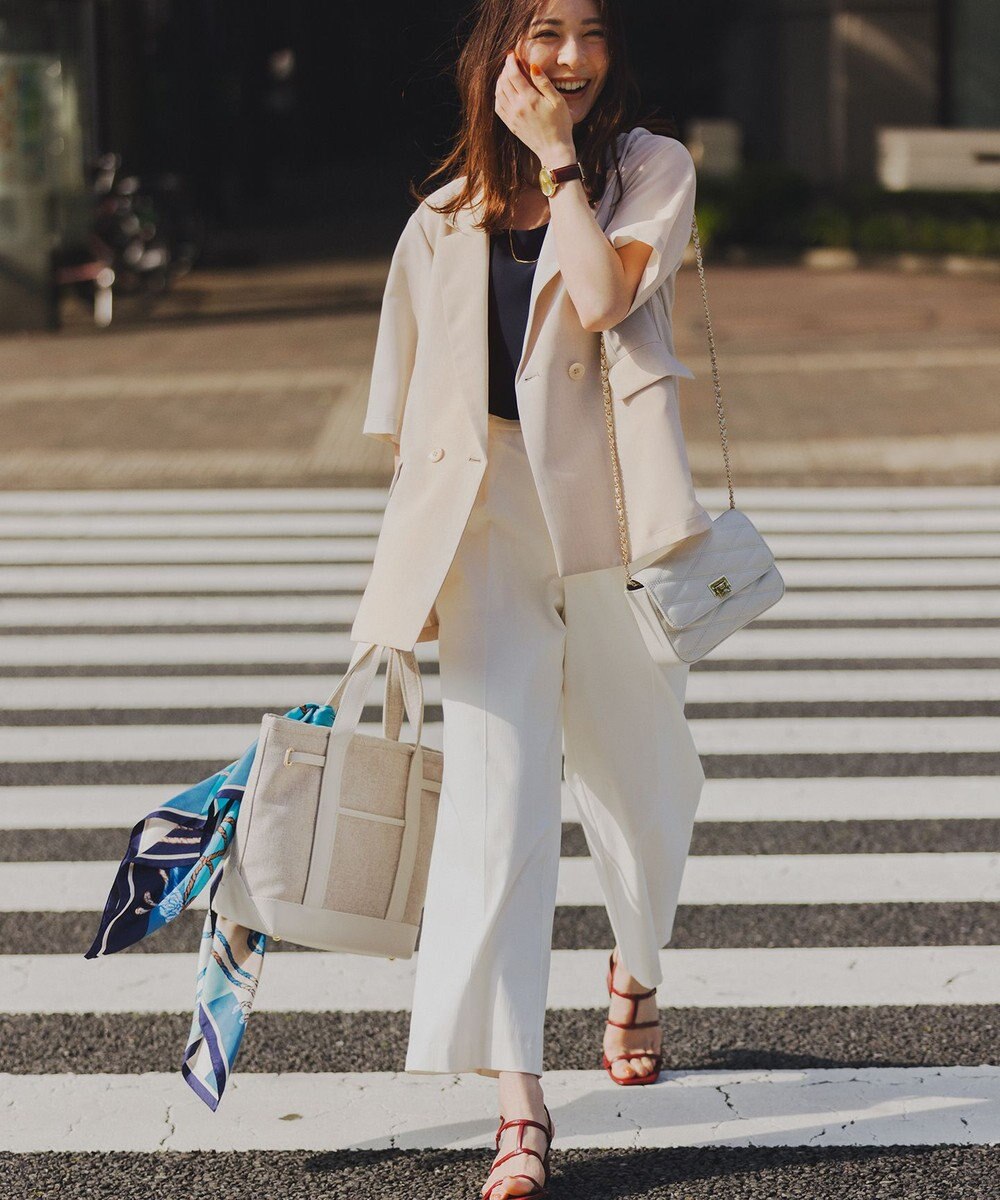 ANY SIS S 【ストレッチ・接触冷感・撥水・UVカット・洗える】エアリーストレッチ ワイドパンツ 