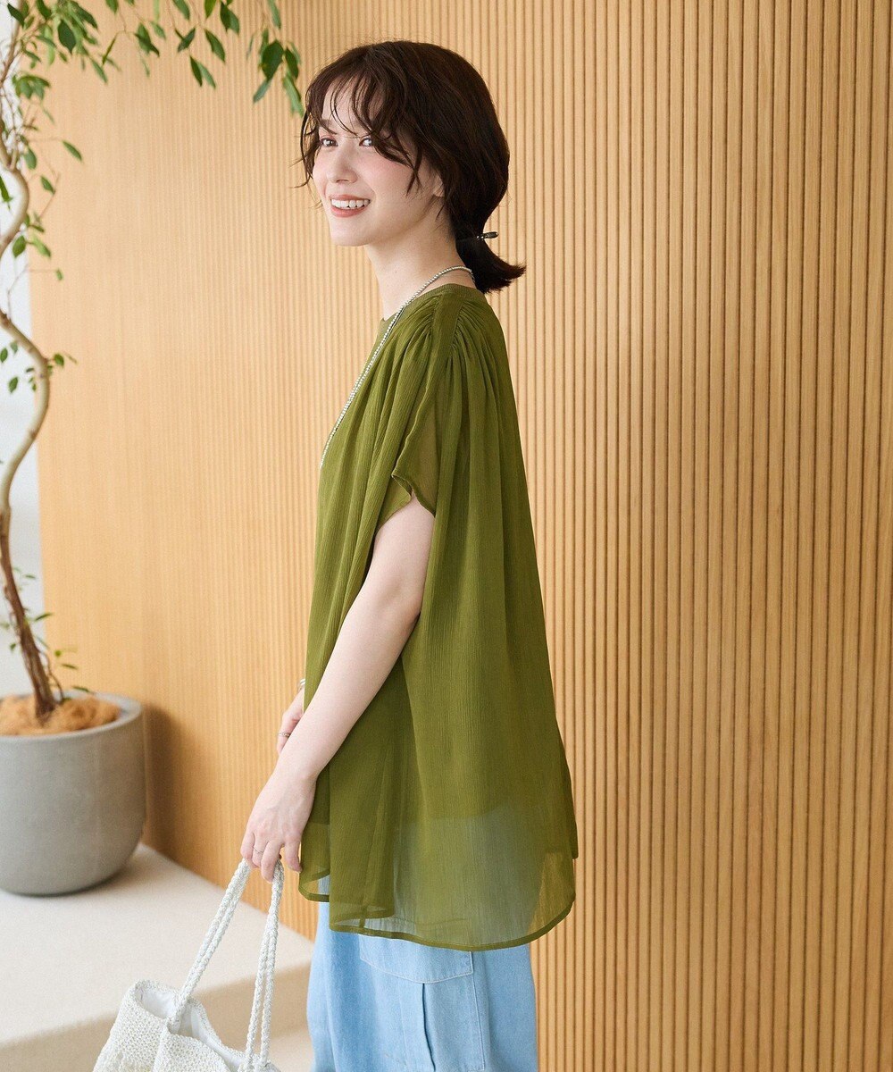 Green Parks 楊柳ドッキングフレンチプルオーバー 