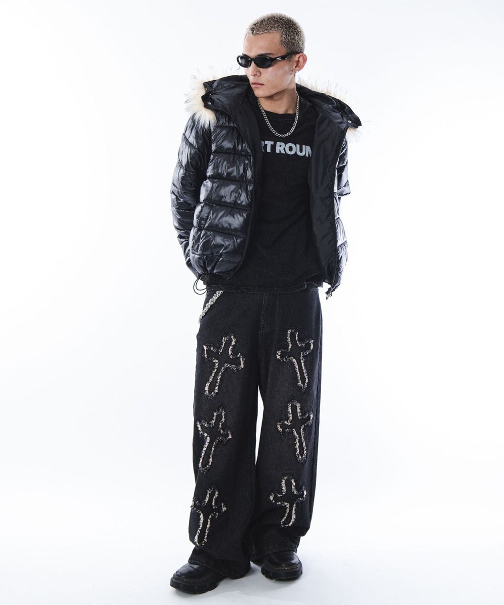 WEGO 【ユニセックス着用ITEM】2WAYシャイニーパファーフーディー 