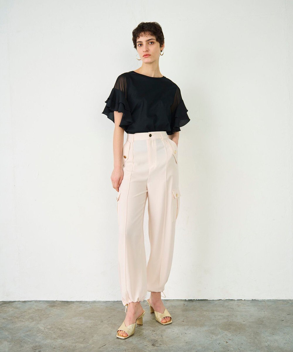 GRACE CONTINENTAL シアーフレアスリーブトップ 