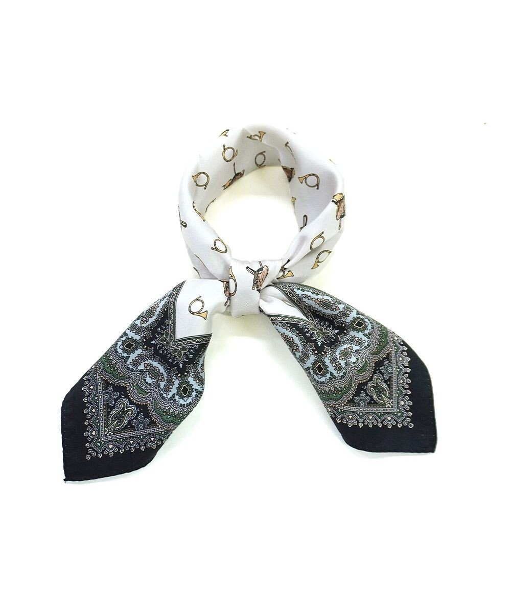 Marca 【伝統横濱スカーフ】ホルン  小判 シルクツイル スカーフ 