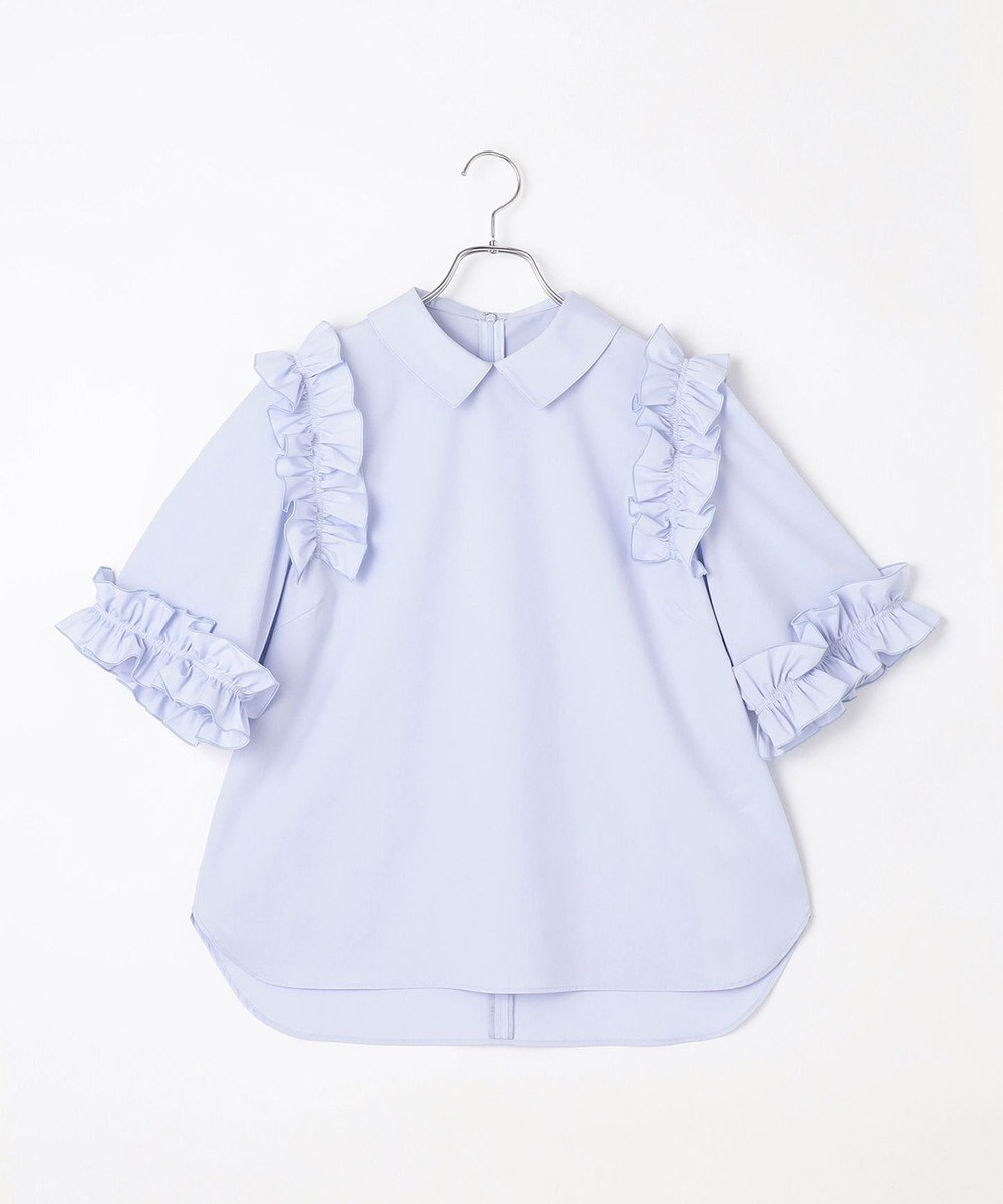 #Newans ロマンティックフリルディテールシャツ 