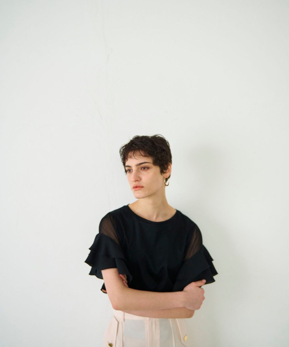 GRACE CONTINENTAL シアーフレアスリーブトップ 