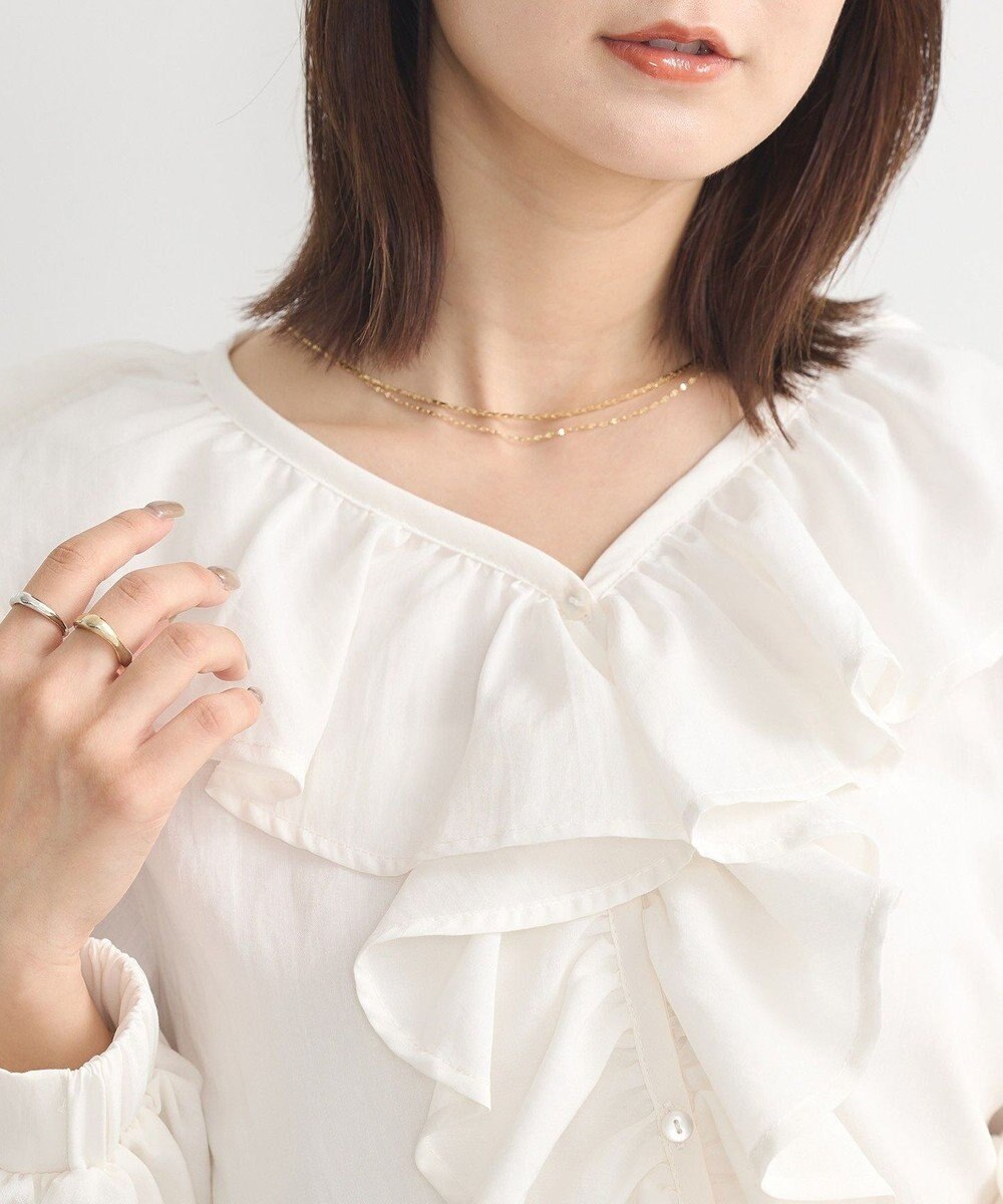 earth music&ecology ラッフルフリルシャツ 