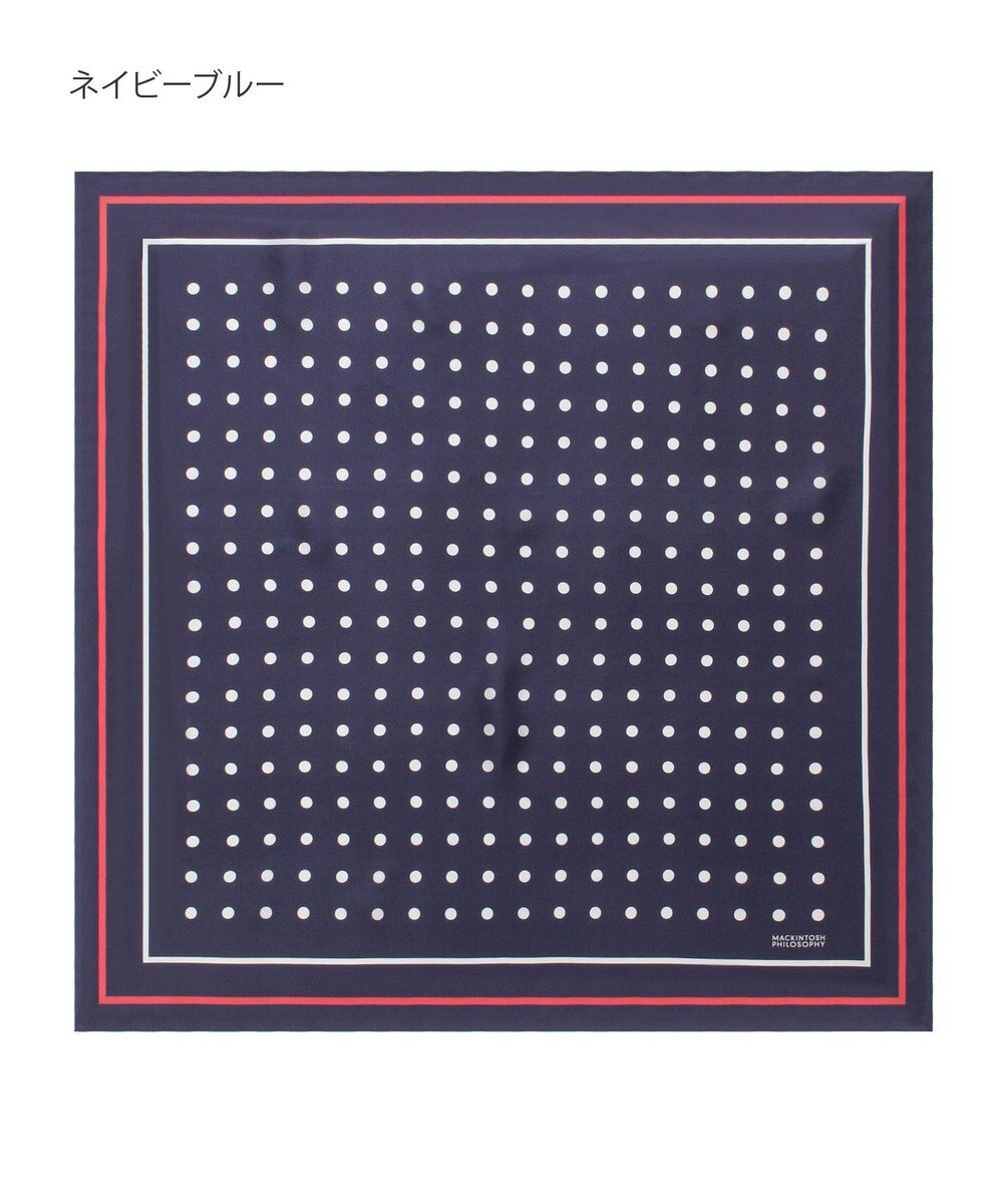 MOONBAT 【シルク100%】MACKINTOSH PHILOSOPHY(マッキントッシュ フィロソフィー）ドット シルクプリントスカーフ 日本製 68cm×68cm UV対策 