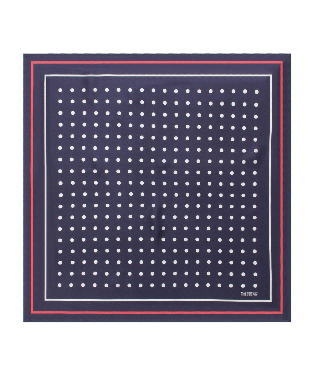 MOONBAT 【シルク100%】MACKINTOSH PHILOSOPHY(マッキントッシュ フィロソフィー）ドット シルクプリントスカーフ 日本製 68cm×68cm UV対策 