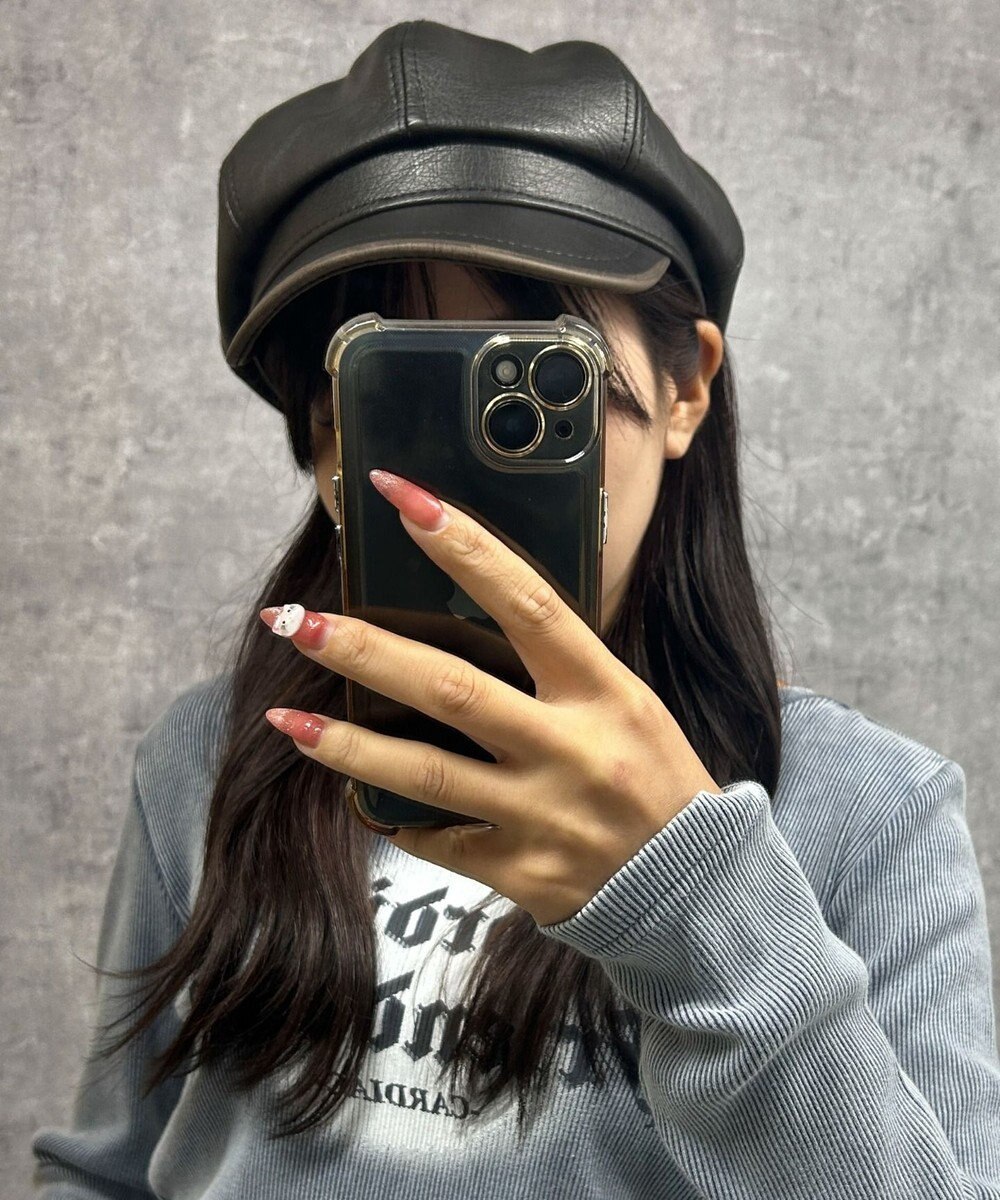 WEGO ヴィンテージPUキャスケット 