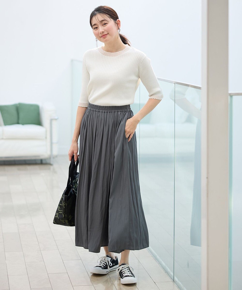 ANY 【ウエストゴム】ラップギャザースカーチョ 