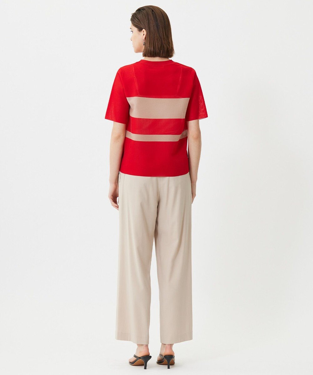 ICB 【洗える】 シアースムースボーダー ニット 