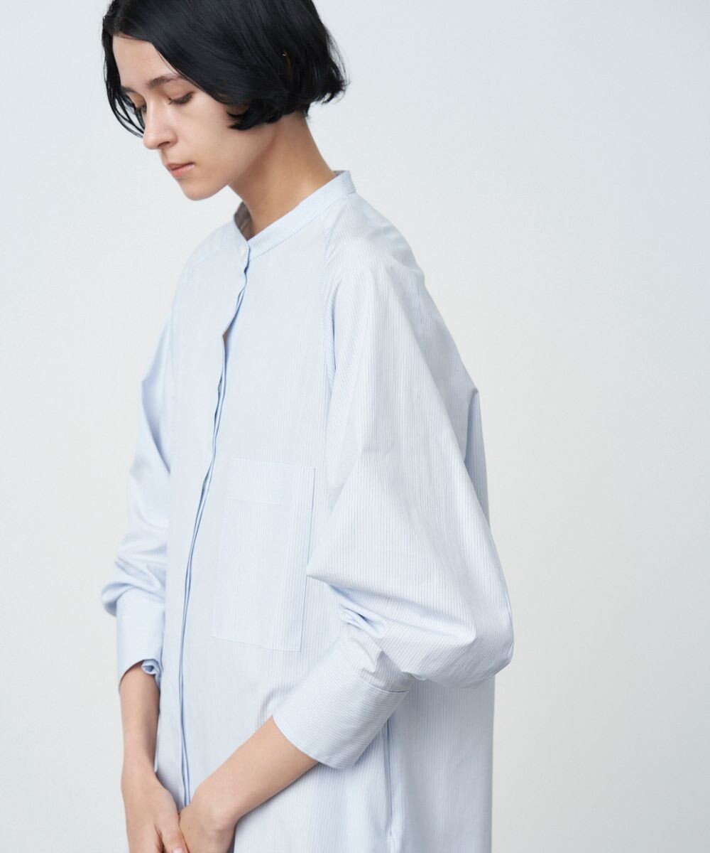 ATON GIZA STRIPE | バンドカラードレス 