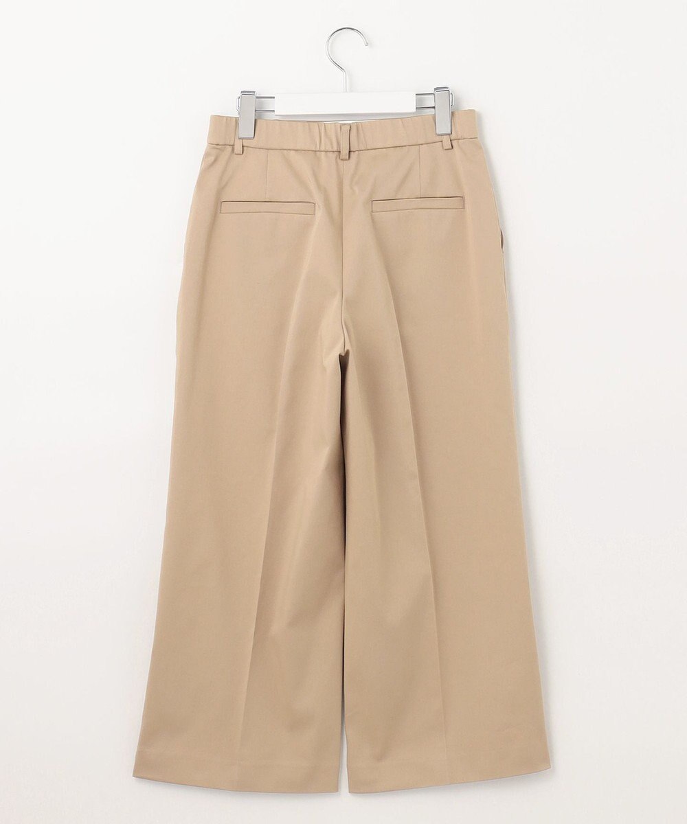 自由区 【接触冷感・洗える・XXSサイズあり】サテンストレッチクロップド丈 ワイドパンツ 