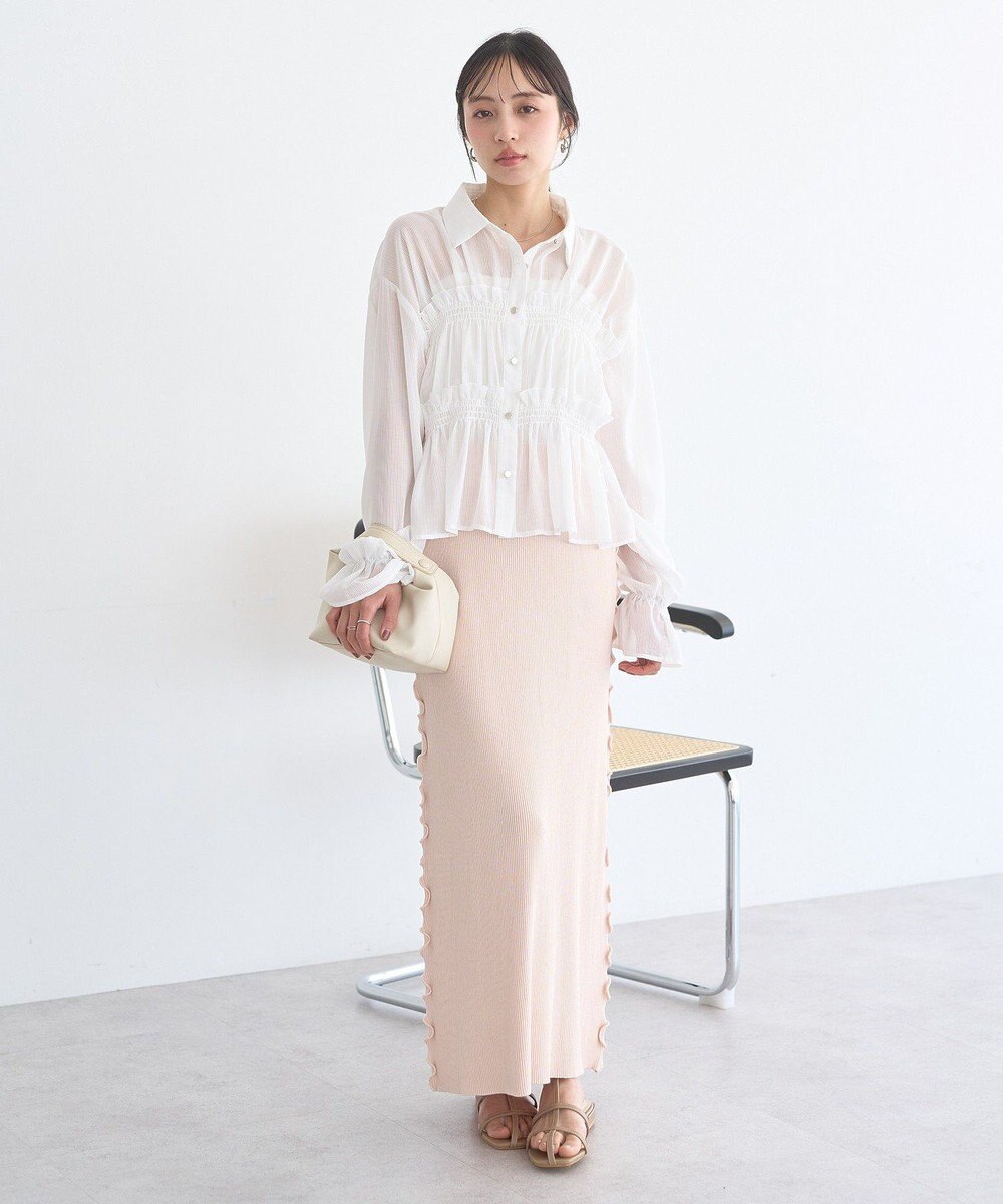 earth music&ecology シャーリングストライプシャツ 