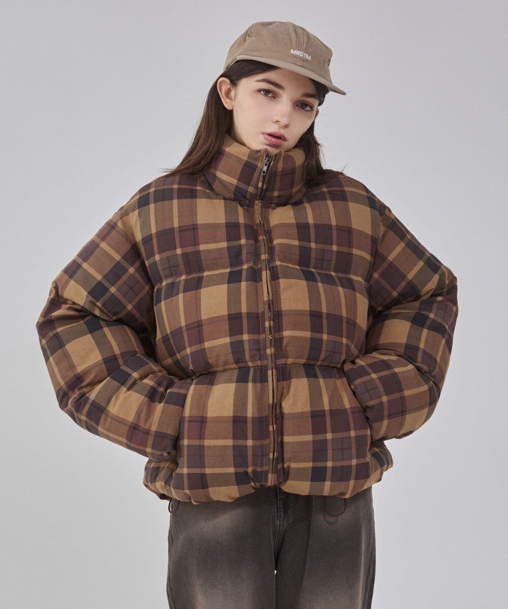 WEGO 【ユニセックス着用ITEM/MLサイズ展開】チェックパファーブルゾン 