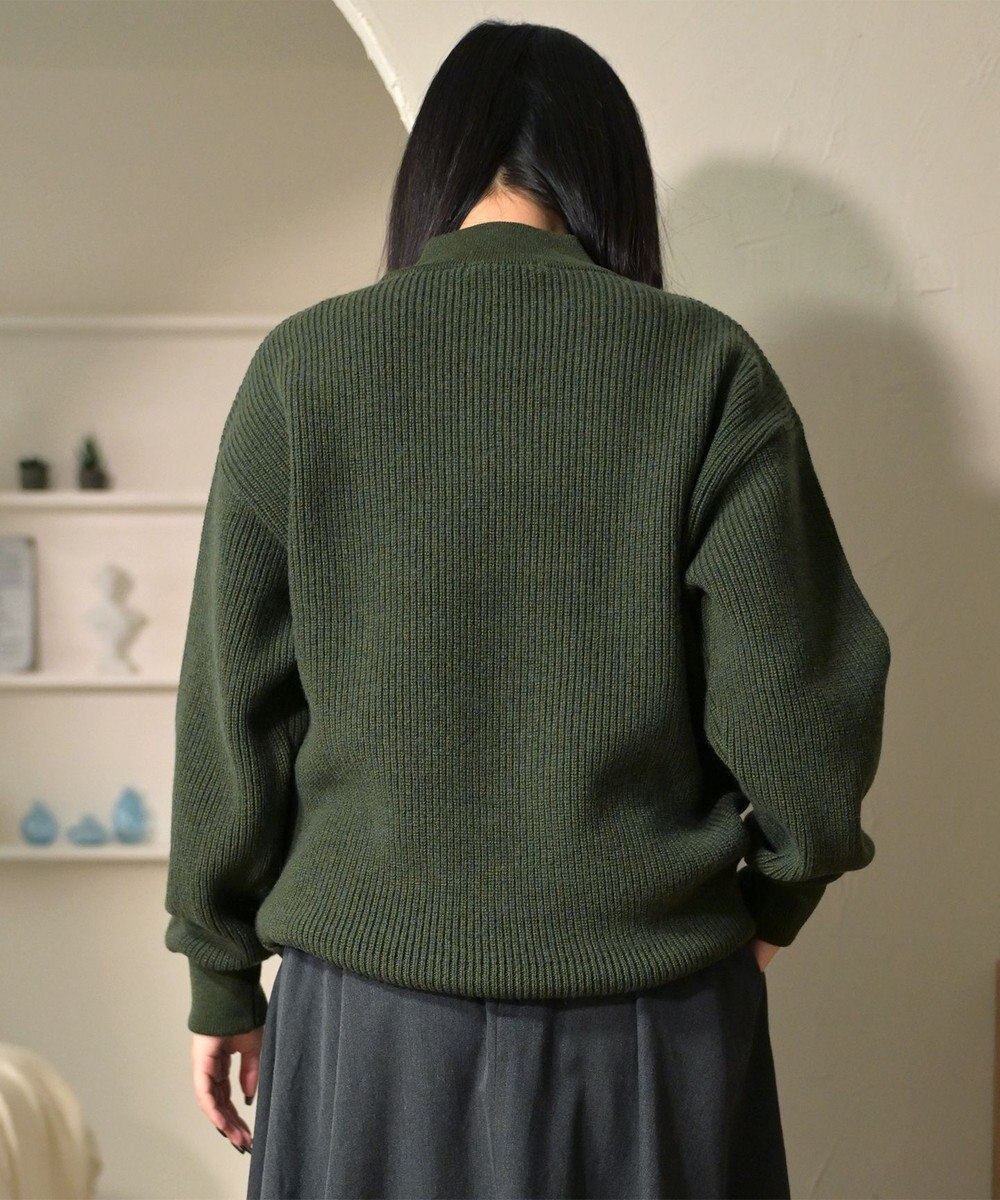 WHITE MAILS 【UNISEX】WASHI&COOMA LAMBS RIB KNIT MOCKNECK SWEATER ニットセーター 