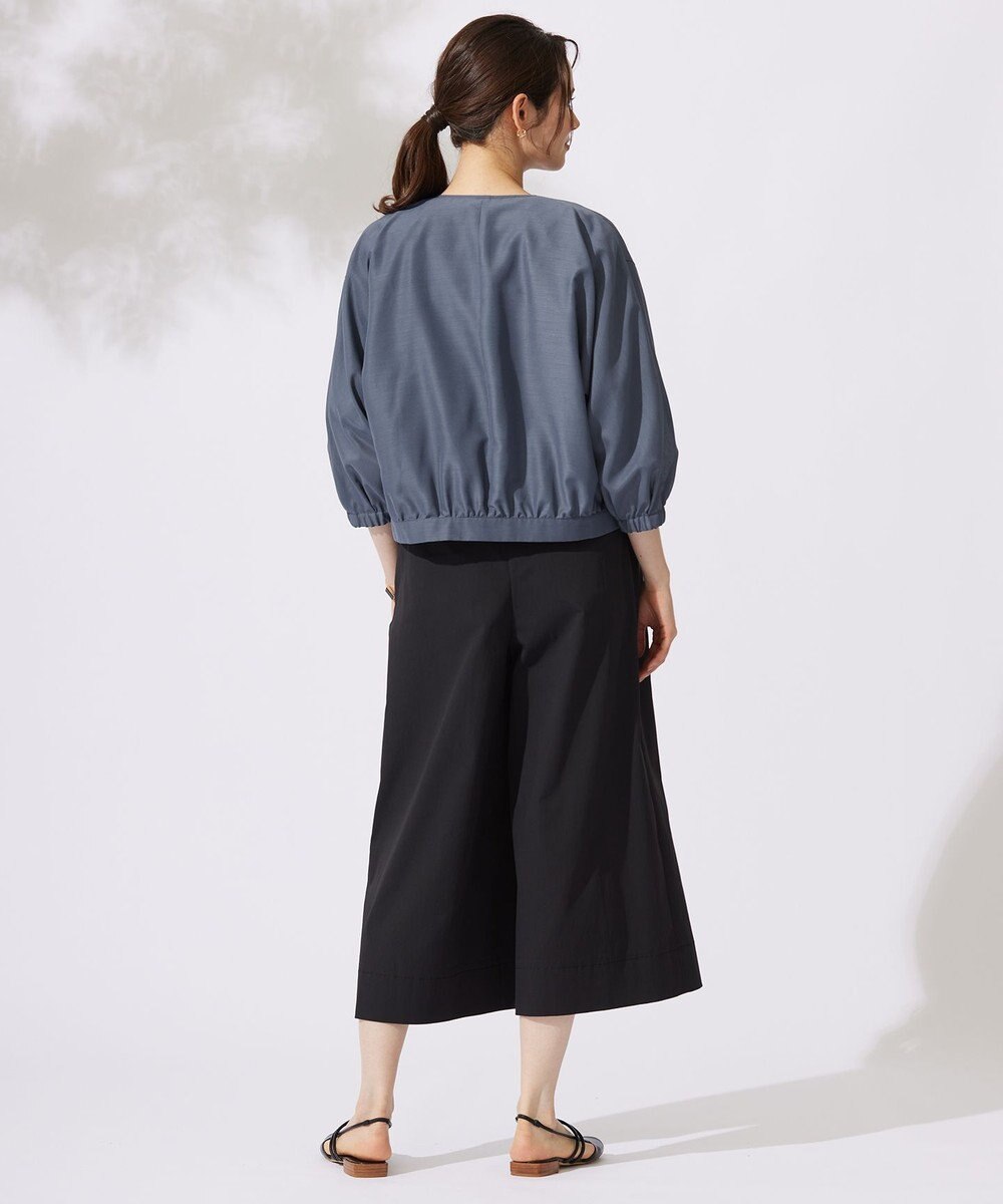 自由区 【カタログ掲載・接触冷感・洗える】ブライトシアーノーカラー ブルゾン 