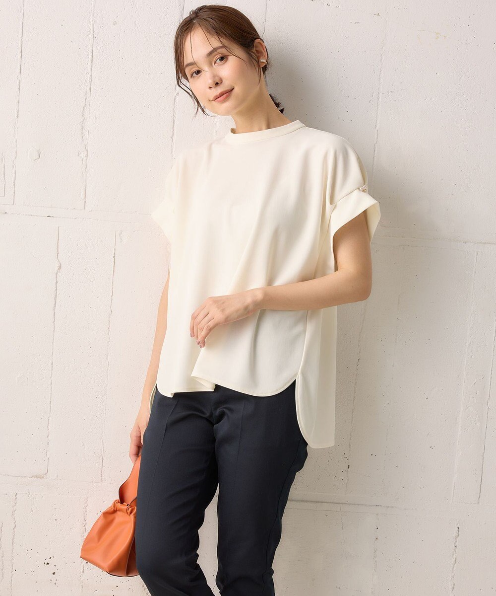 組曲 L 【WEB限定】ライトジョーゼット袖タック ブラウス 