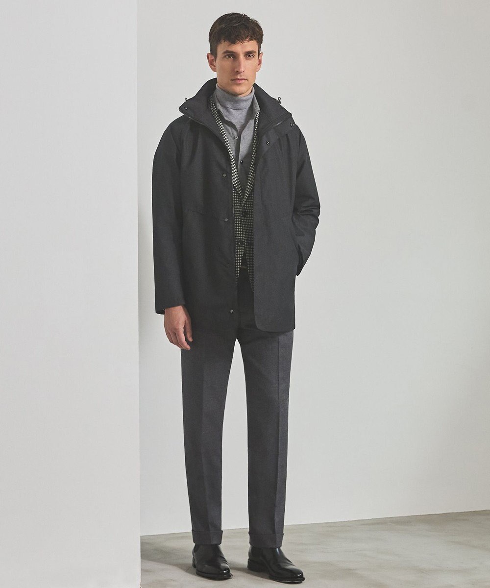 GOTAIRIKU 【洗える】コットンフラノシャツ_ カッタウェイカラー 