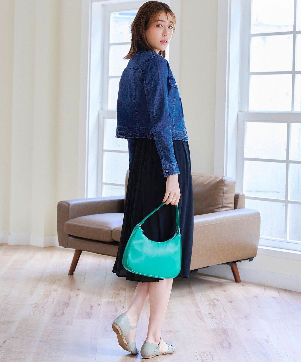 Tiaclasse 【洗える】ノーカラーデニムジャケット 